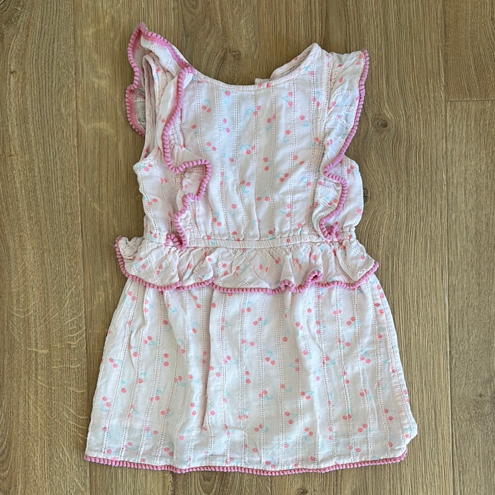 Pink Ruffle Dress with Floral Pattern